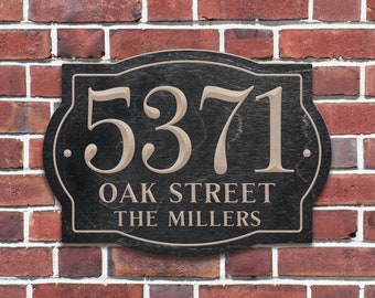 House Number Sign Address Number Sign Engraved, Address Sign with Street Name - Modern Address Numbers, Personalized House Number Sign