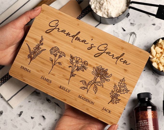 Featured listing image: Mothers Day Gift from Daughter, Personalized Gifts for Mom, Custom Cutting Board, Grandma Gifts, Mom Birthday Gifts, Mama's Kitchen