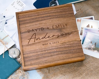 Wedding Keepsake Box, Personalized Wooden Memory Box, Custom Wedding Memory Box, Anniversary Gift, Engagement Gift for the Couples