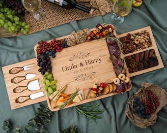 Personalized Charcuterie Board, Bamboo Cheese Board, Christmas Gift for Mom, Wedding Gift for Couple, Housewarming Gift, Anniversary Gift