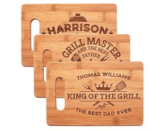Personalized Gifts for Dad from Daughter, Dad Cutting Board Grilling Gift, Dad Birthday Gifts, King of The Grill Dad Gifts, Grill Master