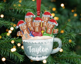 Family Christmas Ornaments, Gingerbread Ornament, Personalized Cookie Ornament Christmas Tree Decor, Gingerbread Family Ornaments Christmas