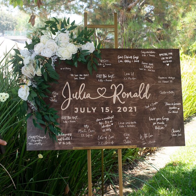 Wedding Guest Book Alternative, Custom Wedding Welcome Sign, Personalized Guest Book, Wood Wedding Signs, Wedding Decor for Couples image 11