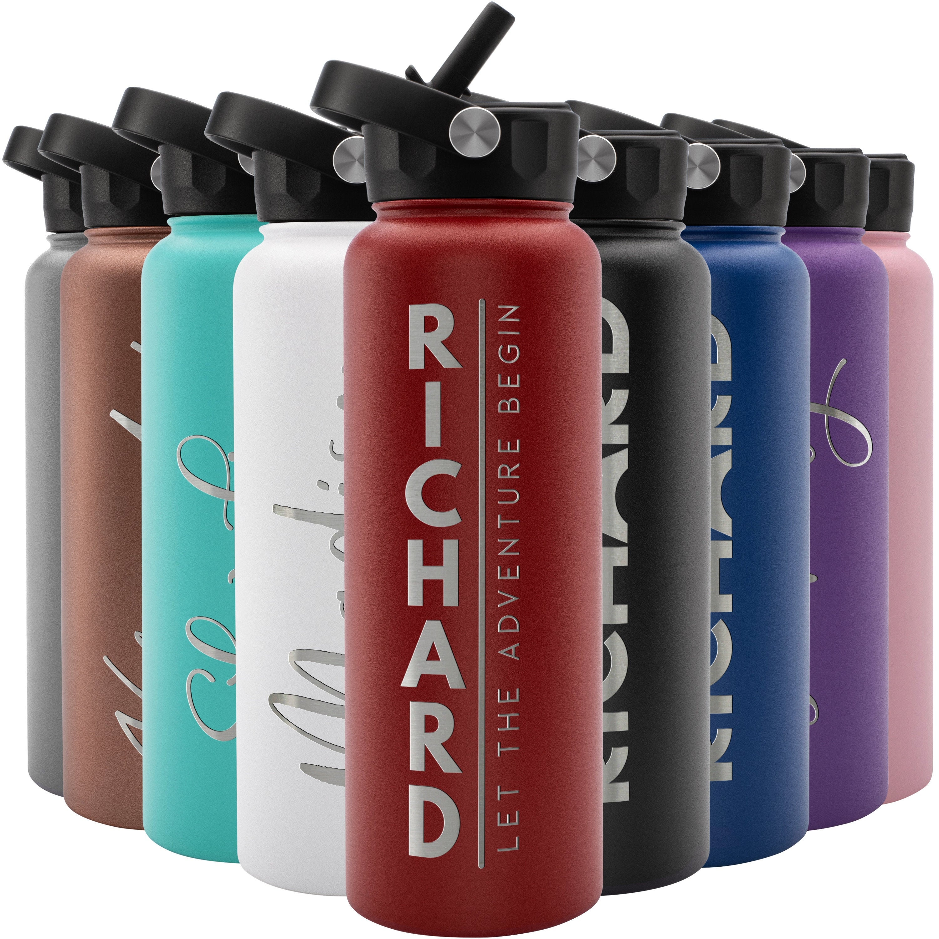 Custom 19 oz. Plastic Sports Water Bottles with Straw