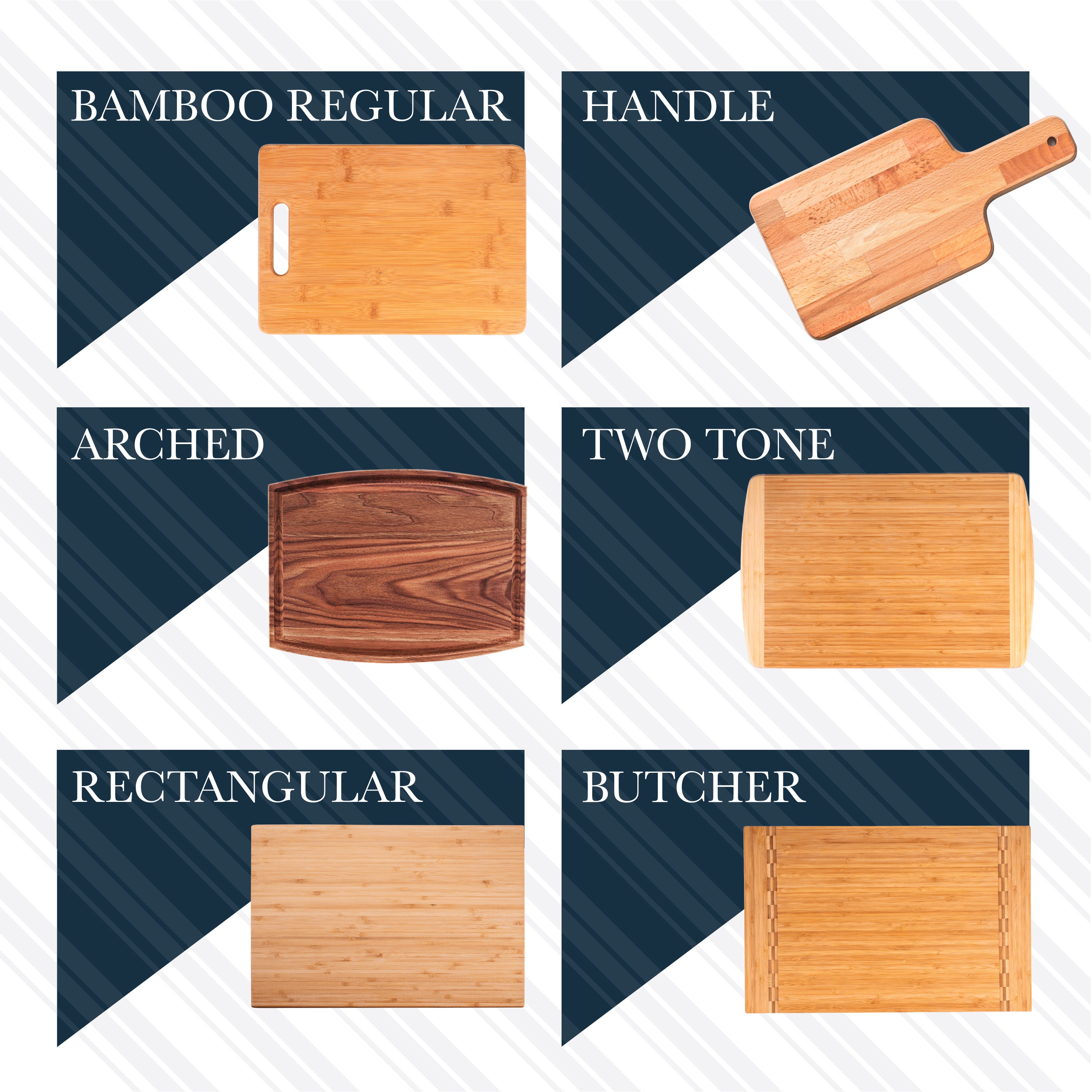 Custom Bamboo Two-Tone Large Cutting Boards, Household