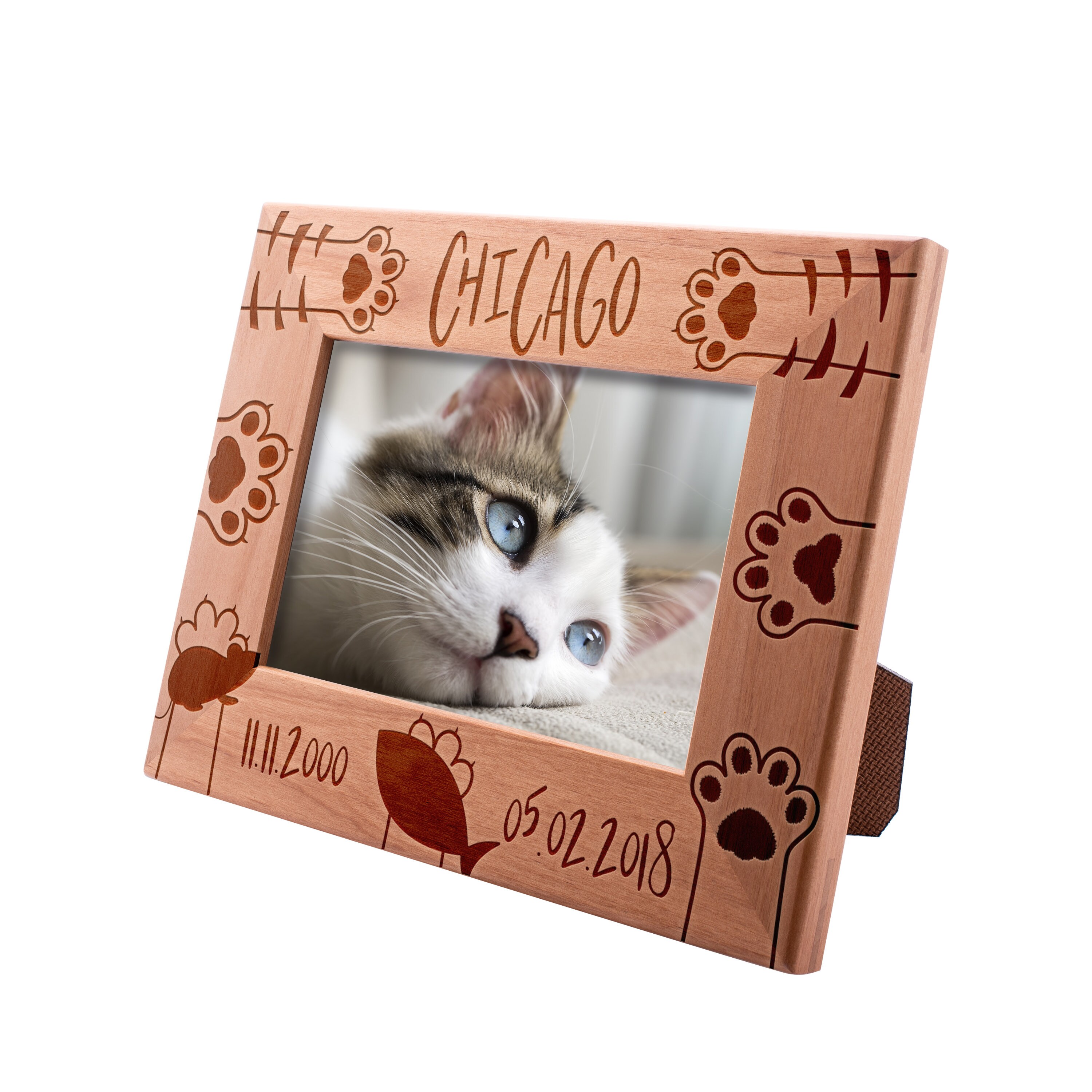Personalized Picture Frame 4x6 Pet Memorial For Cats Cat Paws Personalized Picture Frame 4x6 Pet Memorial For Cats Cat Paws Custom Engraved With Dog S Name Years Owner Gift