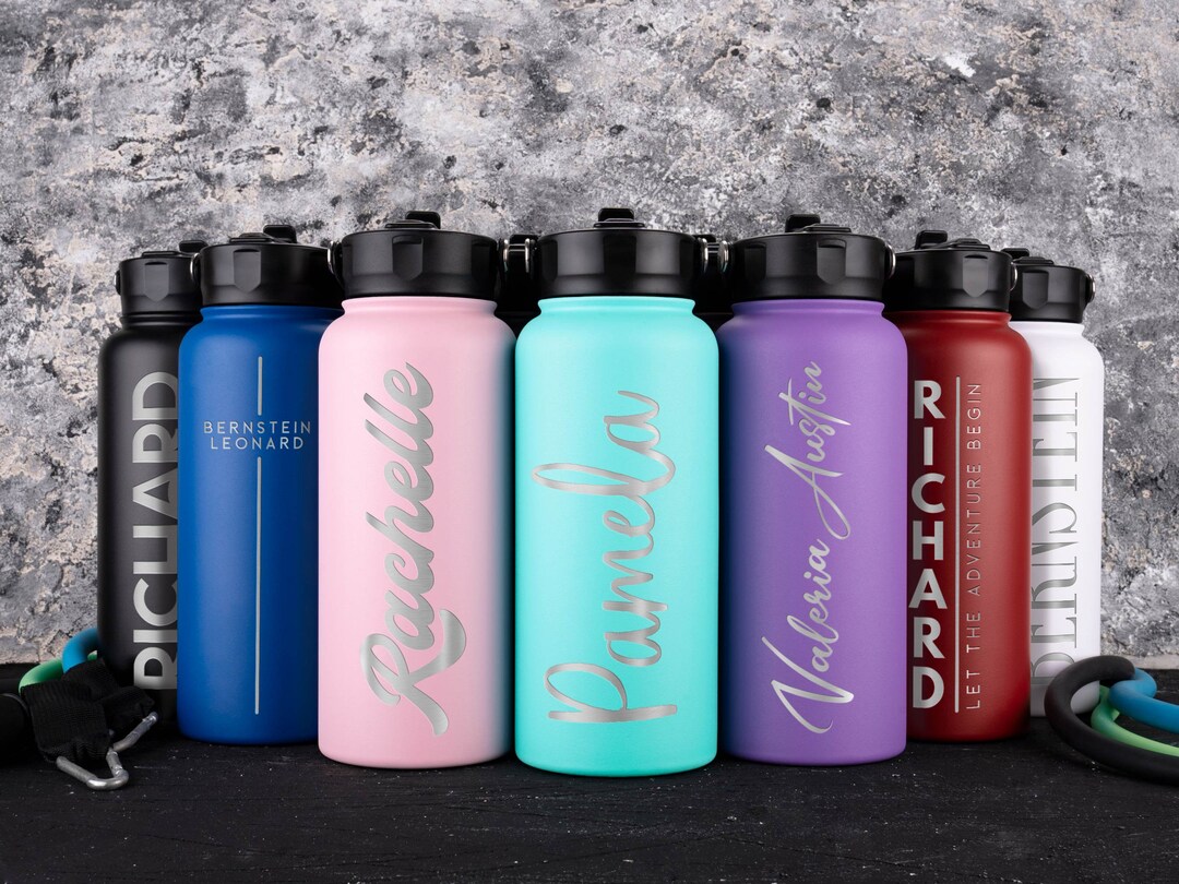 Custom Water Bottle, Personalized Water Bottles With Straw, Engraved ...
