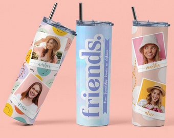 Best Friend Birthday Gifts, Custom Best Friend Skinny Tumbler, Gift for Two Besties, Long Distance Friendship Gift, Bestie Name Gift, Bff