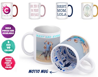 Personalized Photo Mug - Custom Coffee Mug for Mom - Personalized Gifts for Her, Him - ADD Photo, Logo, or Text - Tazas Personalizadas