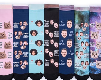 Personalized Gifts, Custom Socks w Text, Personalized Sock for Men & Women - Face Sock, Gifts for Him Unique, Boyfriend Birthday