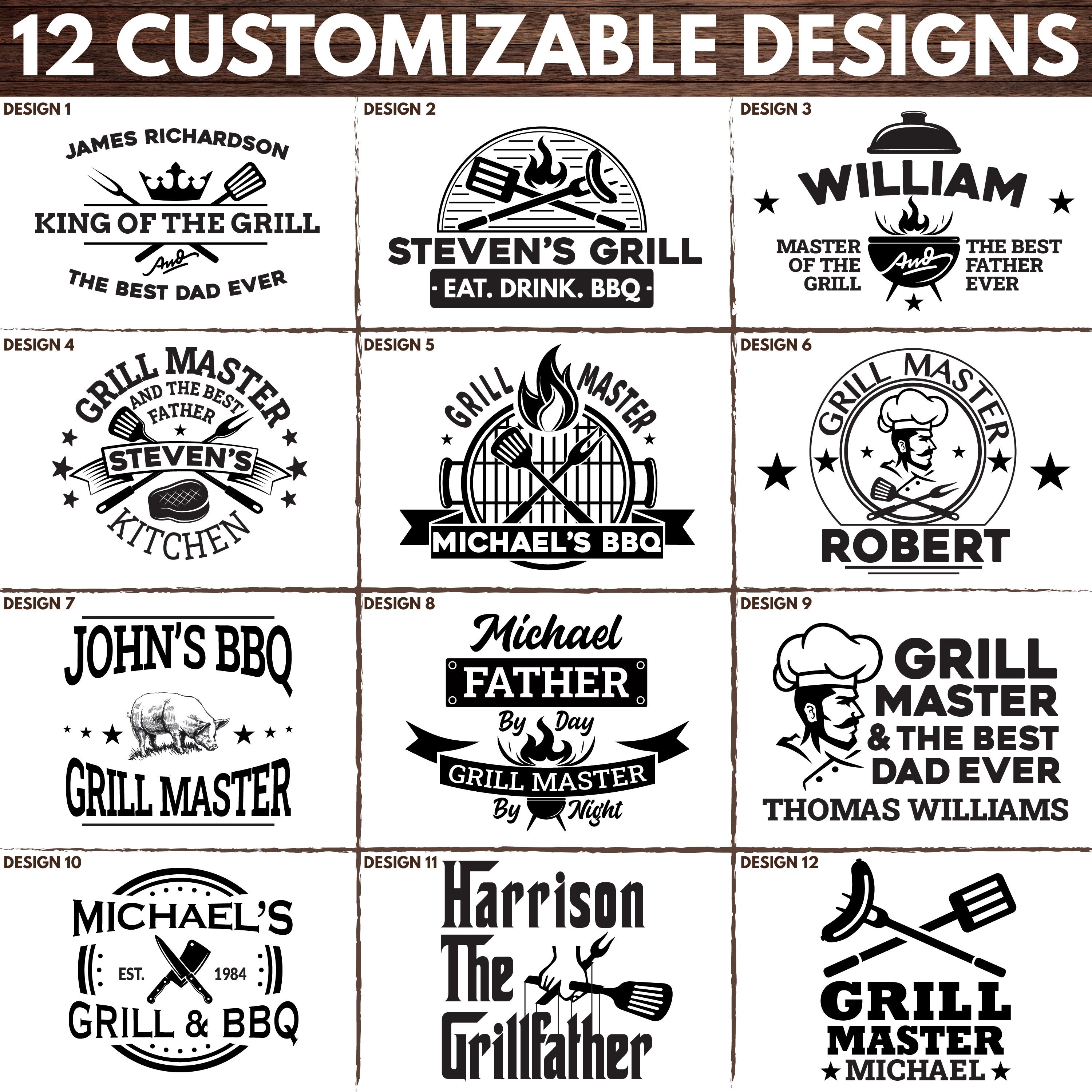 Personalized BBQ Grilling Cutting Board - Gift for Men, Dad Gifts