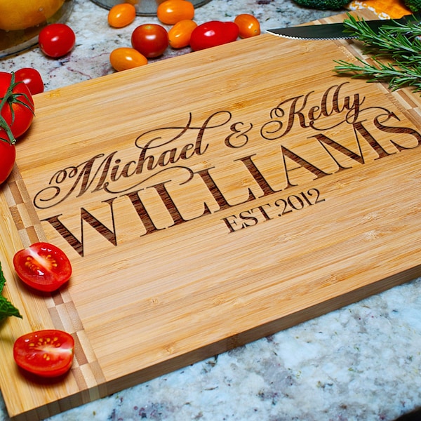 Cutting Board Personalized - 10 Style - 9 Designs Newlywed Gifts, Anniversary, Wedding Gift | Housewarming, Engagement Gift