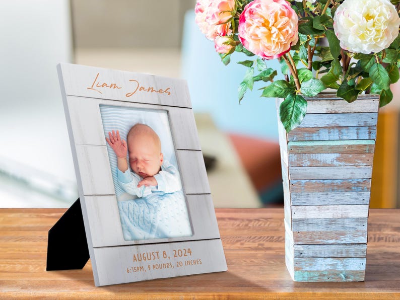 Personalized Baby Picture Frame, Baby Birth Announcement Frame, Newborn ...