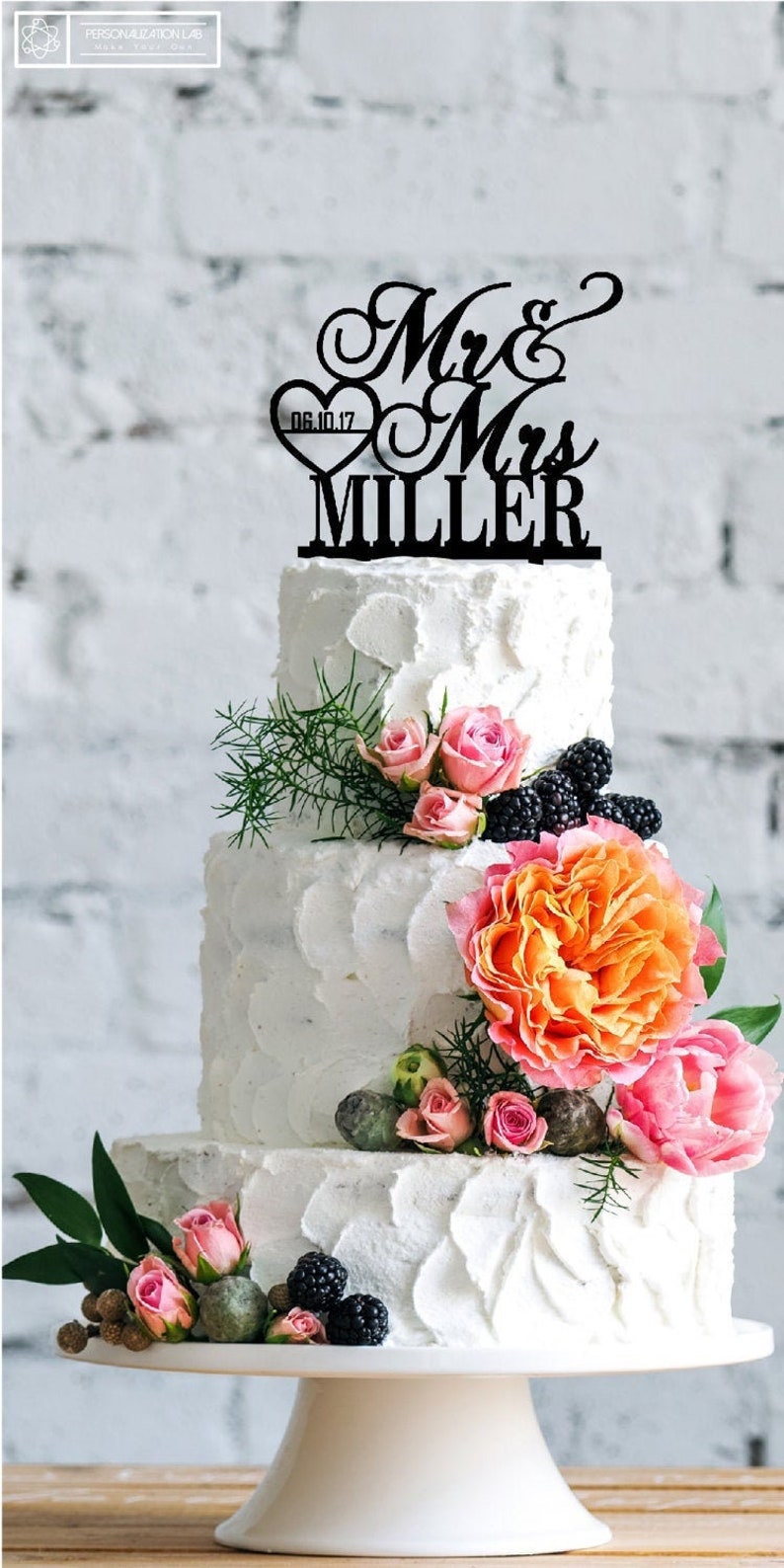 Wedding Cake Topper Mr and Mrs Cake Topper for Wedding image 5