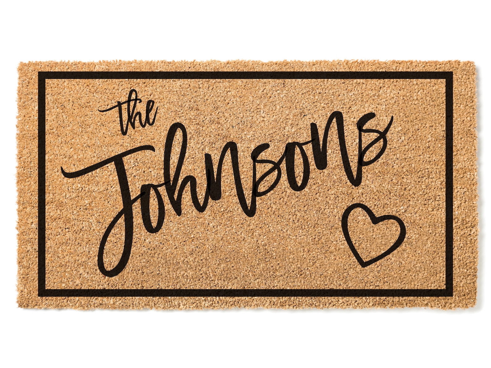 Housewarming Gift Home Decor, Personalized Door Mat with Family Name, Wedding Gift for Couples, Custom Welcome Doormat w/ Anti-Slip Backing - Design E