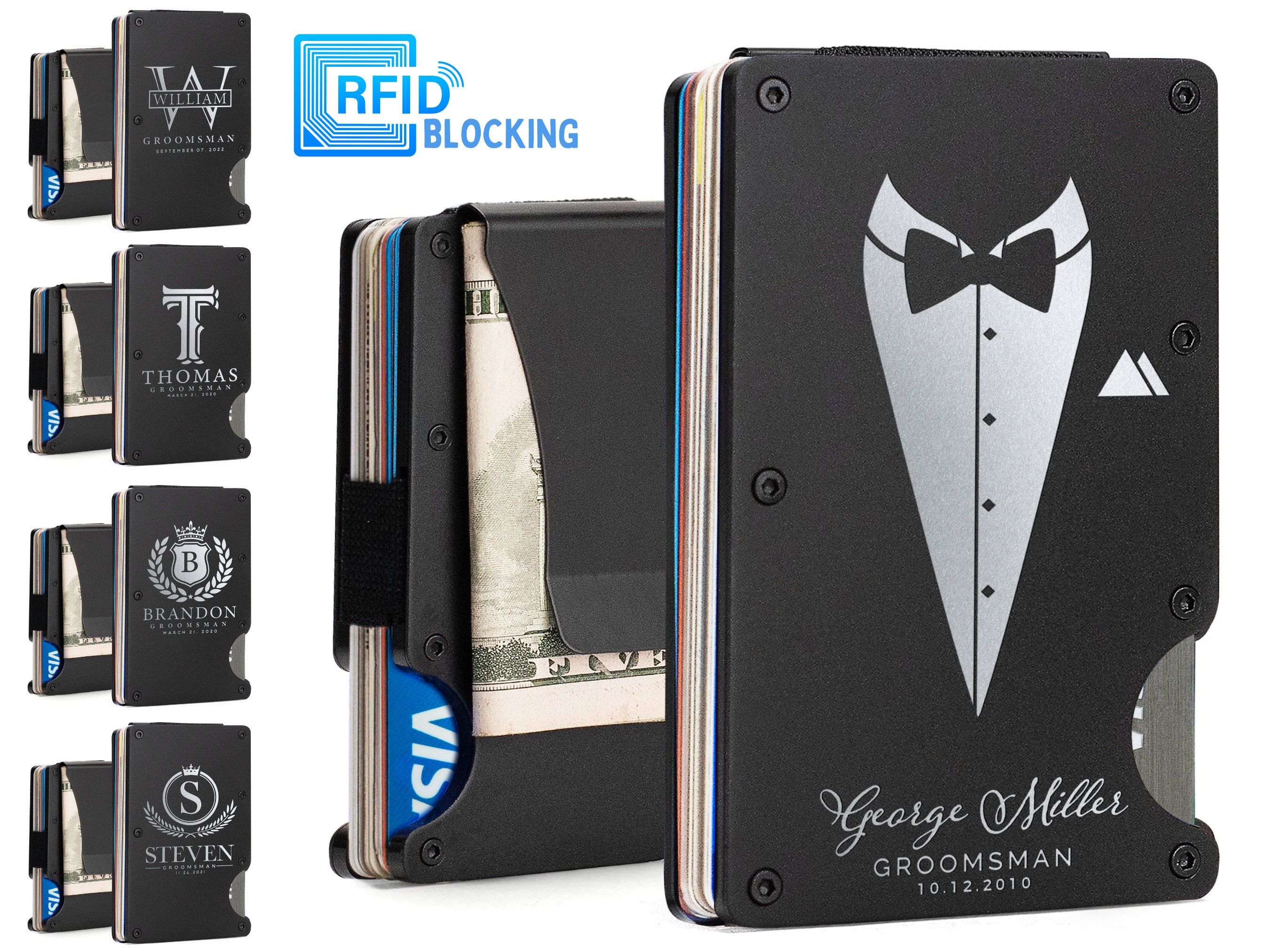 Personalized Wallet Mens Wallet Engraved Wallet Groomsmen 