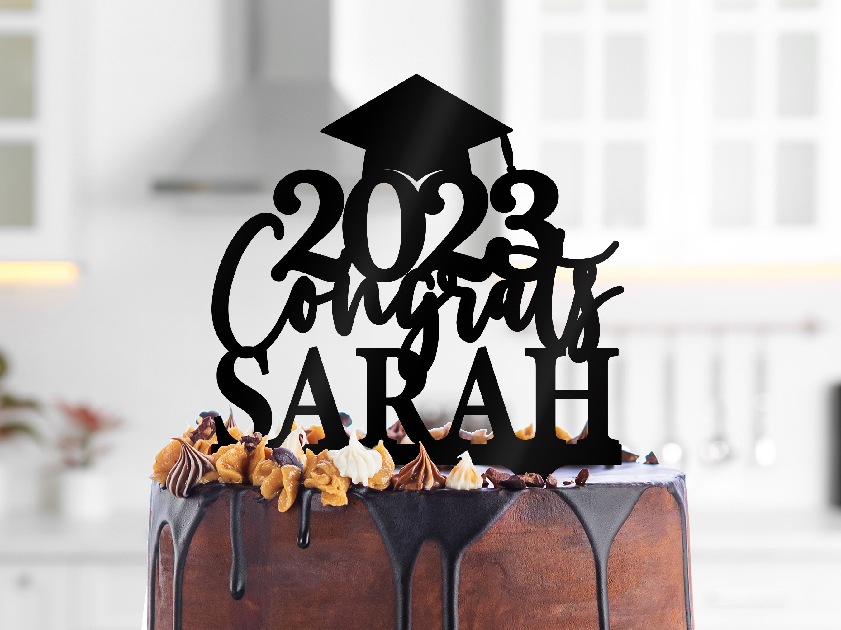 Graduation Cap Cake Topper - Graduation Decoration 2024 Cake Topper,  Graduation Gift for Her, College Graduation Cake Topper Glitter