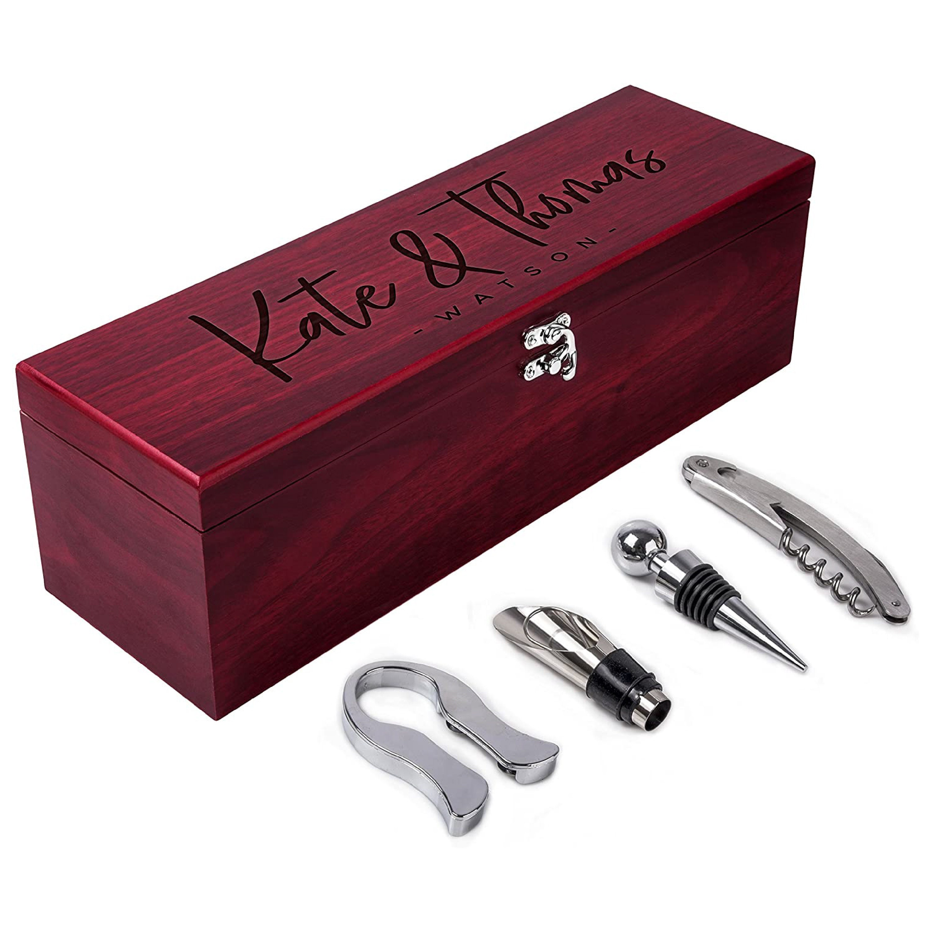 Personalized Wine Box Gift Set, Housewarming Gifts, Wedding Gift for Couple, Wedding Wine Box ...