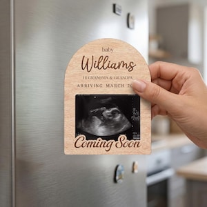 Sonogram Magnets Personalized Ultrasound Picture Frame Magnet, Pregnancy Announcement ...