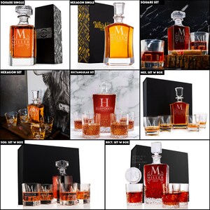 Whiskey Decanter Set Personalized Gifts for Him, Anniversary Gifts for Men, Wedding Gifts for Couples, Birthday Gift, Groomsmen Gifts image 3