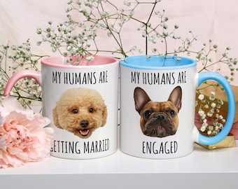 Personalized My Humans Are Getting Married Mug, Custom Pet Wedding Gift Dog Engagement Gift, Cat Engagement Gift, Pet Engagement Gift