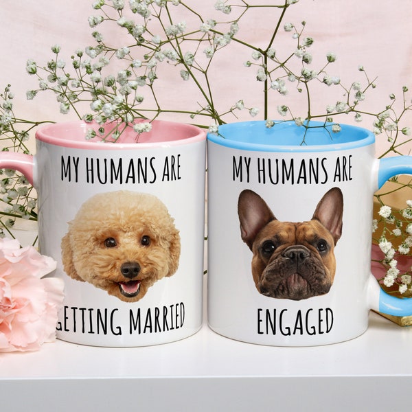 Personalized My Humans Are Getting Married Mug, Custom Pet Wedding Gift Dog Engagement Gift, Cat Engagement Gift, Pet Engagement Gift