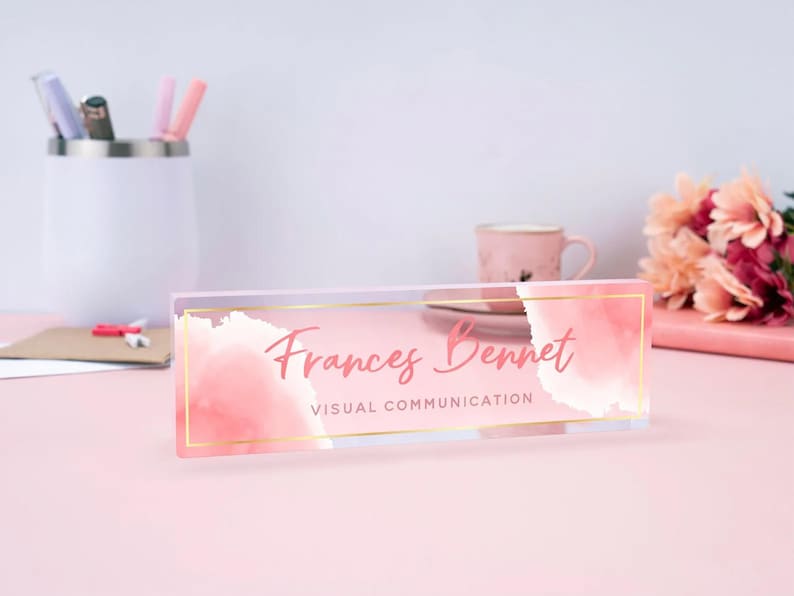 Desk Name Plate, Acrylic Desk Name Plate for Women, Custom Desk Plaque Office Decor, Professional Gift for Boss, Office Gifts Promotion Gift