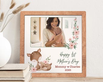Personalized 1st Mother’s Day Frame with Photo - Custom Gifts for New Mom, Custom Mom Sign, Personalized Gifts for Mom, Grandma Gifts