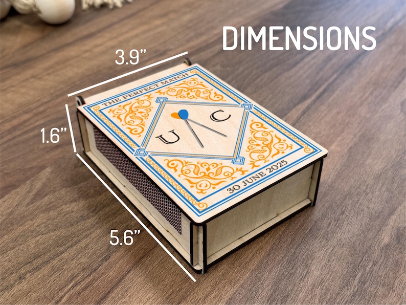 Personalized Engagement Gifts, Anniversary Gifts for Couples Matchbox Large, Wedding Gift for Couple, Bride Gifts, Bridal Shower Gift image 6
