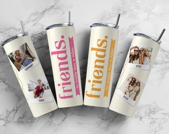 Best Friend Birthday Gifts, Custom Best Friend Skinny Tumbler, Gift for Two Besties, Long Distance Friendship Gift, Bestie Name Gift, Bff