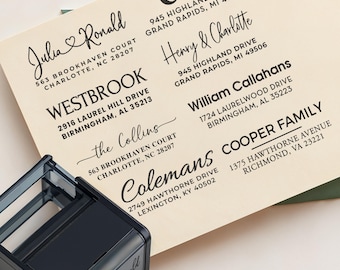 Address Stamp Self Inking, Custom Return Address Stamp,  Rectangular Address Stamp for Mail, Envelope, Packaging, Personalized Wedding Stamp