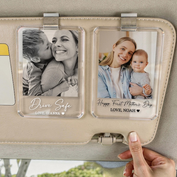 Personalized Photo Car Visor Clip, Drive Safe I Love You, Anniversary Gift for Her Picture Fridge Magnet, Gifts for Mom, Drive Safe Gift