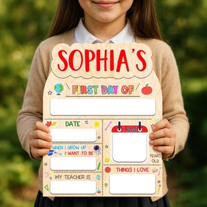 Back to School Sign, Custom First Day of School Sign, Kindergarten 1st Day of School Sign, Last Day of School Wooden School Board