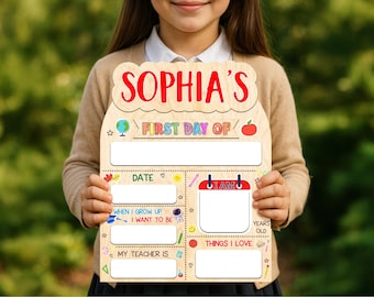 Back to School Sign, Custom First Day of School Sign, Kindergarten 1st Day of School Sign, Last Day of School Wooden School Board