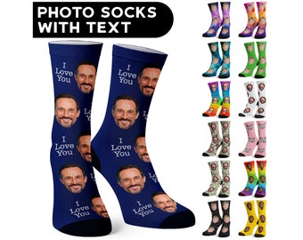 Personalized Socks, Fathers Day Gifts from Kids, Birthday Gifts for Him, Custom Socks Boyfriend Gift, Funny Gift Idea with Photo, Face Socks