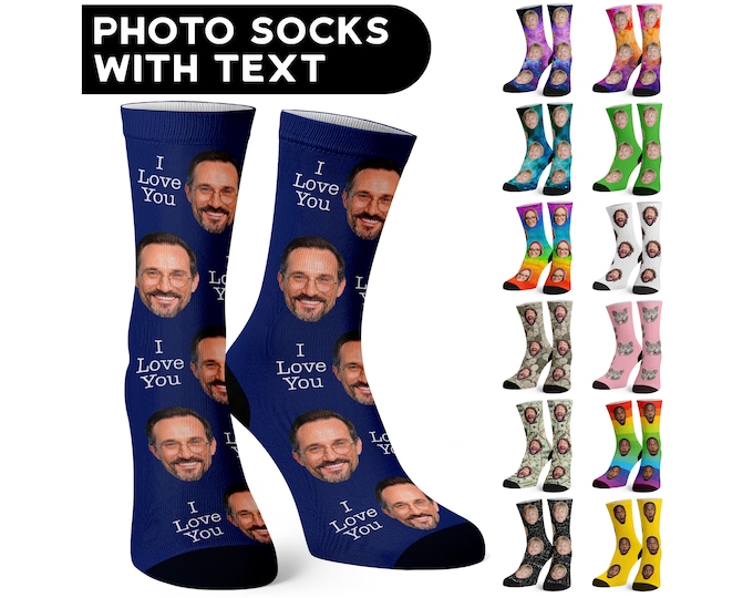 Featured listing image: Custom Face Socks w Text, Personalized Gifts, Personalized Sock w Photo for Men & Women - Personalized Gifts for Him, Funny Pet Socks