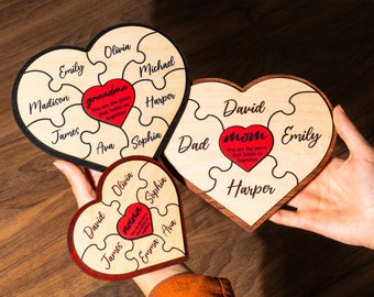 Mom Puzzle Piece Sign, Personalized Gifts for Mom from Kids, You Are the Piece That Holds us Together, Mom Wood Puzzle Sign