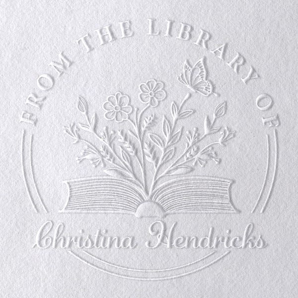 Book Embosser Personalized, Gifts for Book Lovers, From the Library of Book Stamp, Custom Book Embosser, Stamp, Library Embosser w Name