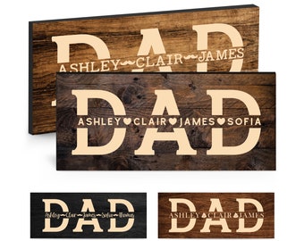 Father's Day Gifts, Dad Gifts from Daughter, Personalized Gift for Dad, Custom Dad Gift, Custom Dad Sign, Dad Wood Sign with Kids' Names