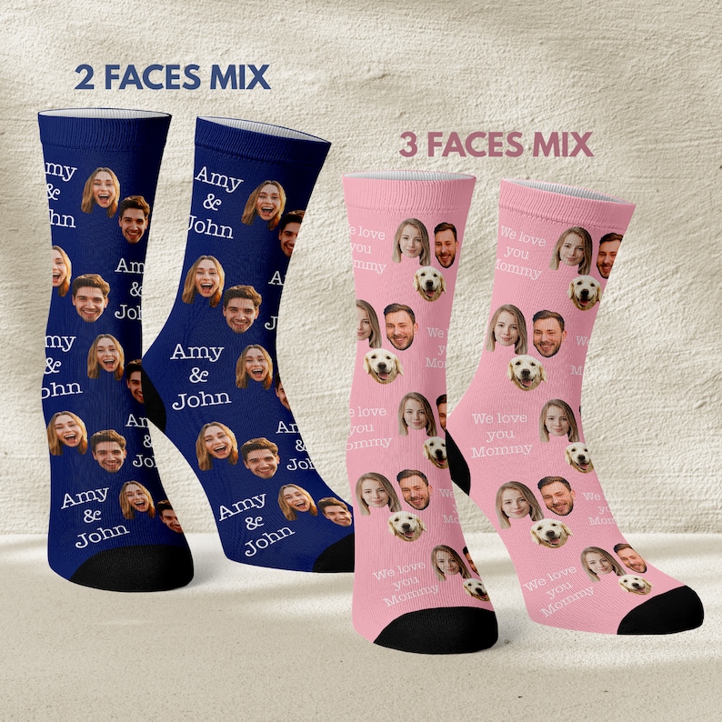 Personalized Socks with Faces, Birthday Gifts for Him, Custom Socks, Personalized Gifts for Him, Funny Gift Idea with Photo, Face Socks image 3