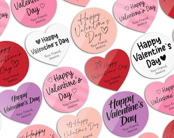 Happy Valentine's Day Stickers, Personalized Valentine's Day Stickers, Classmate Gifts, Classroom Valentines Labels for Daughter