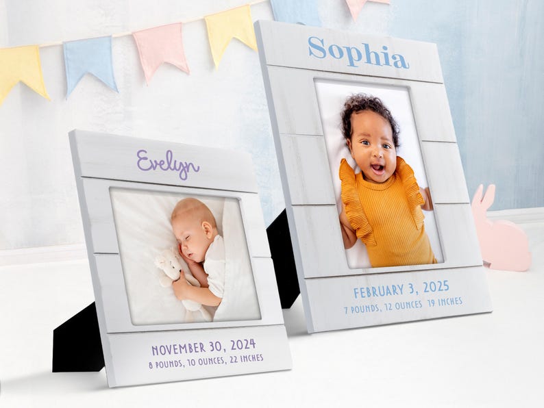 Personalized Baby Picture Frame, Baby Birth Announcement Frame, Newborn ...