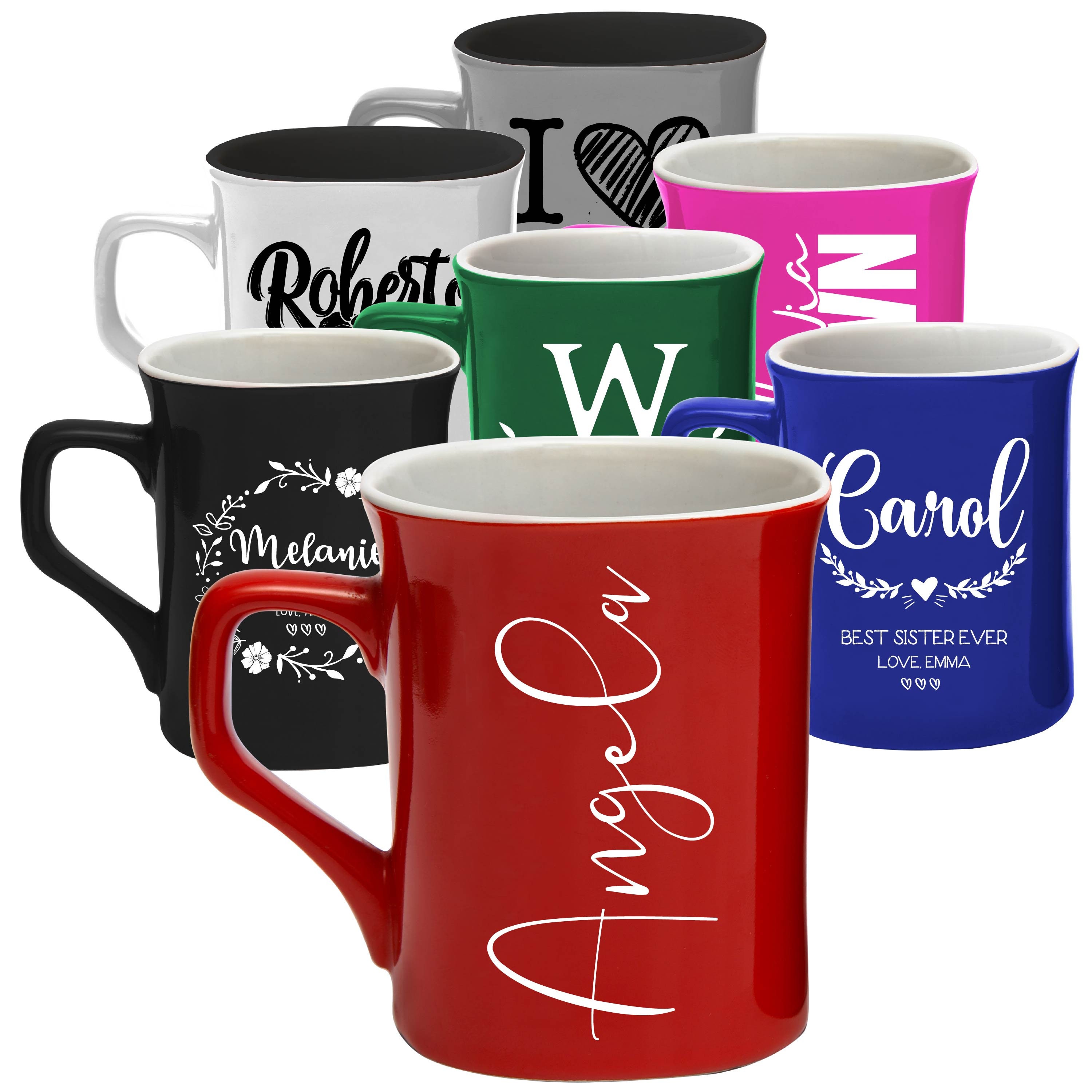 Personalized Name Mug, 10 oz. & 16 oz. Premium Engraved Custom Wedding