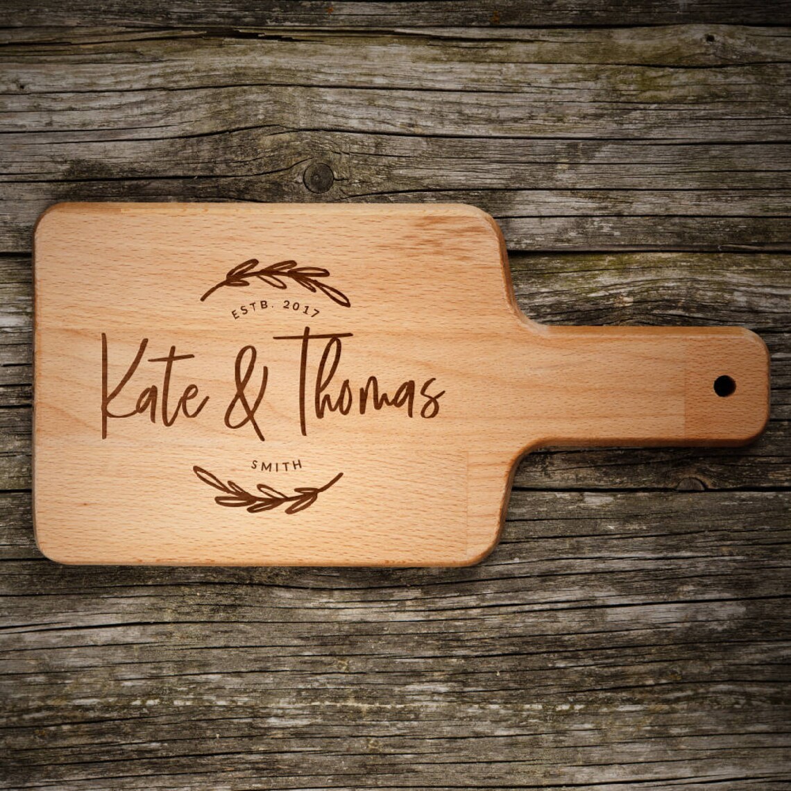 Personalized Cutting Board Name Last Name & Date Engraved Etsy