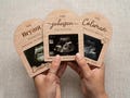 Personalized Ultrasound Picture Frame Magnet, Pregnancy Announcement Gift, Custom Baby Sonogram Frame, Baby Reveal Gift for Grandparents