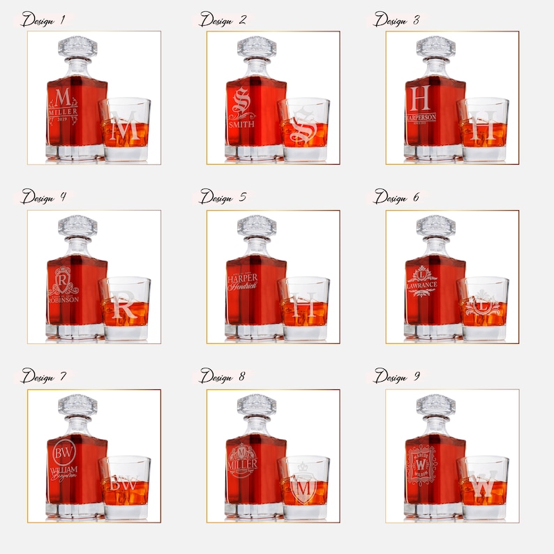 Whiskey Decanter Set Personalized Gifts for Him, Anniversary Gifts for Men, Wedding Gifts for Couples, Birthday Gift, Groomsmen Gifts image 4