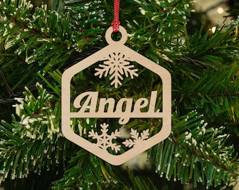 Personalized Christmas Ornament, Custom Name Ornament, Christmas Gift Ornament 2023, Laser Engraved Wood Christmas Tree Decorations