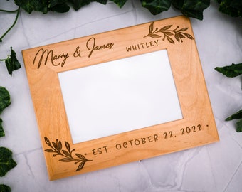 Wedding Gift, Personalized Wedding Frame, Engagement Gift Photo Frame Engraved, Housewarming Gifts for the Couples, Anniversary Gifts