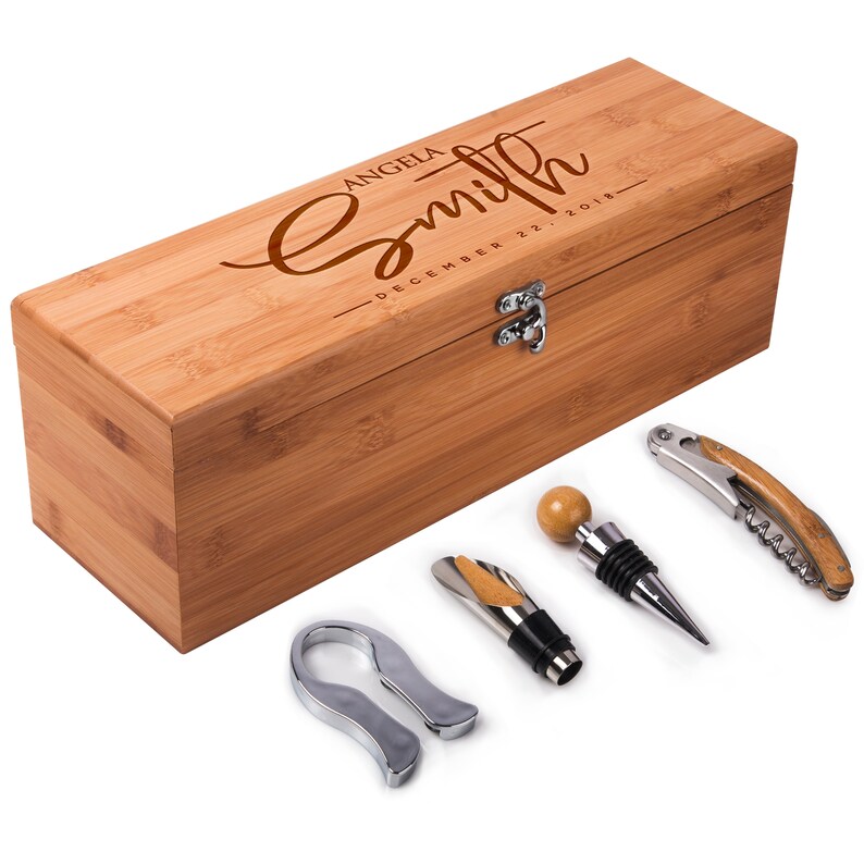 Personalized Wine Box Gift Set Ceremony Wine Box Wedding Etsy