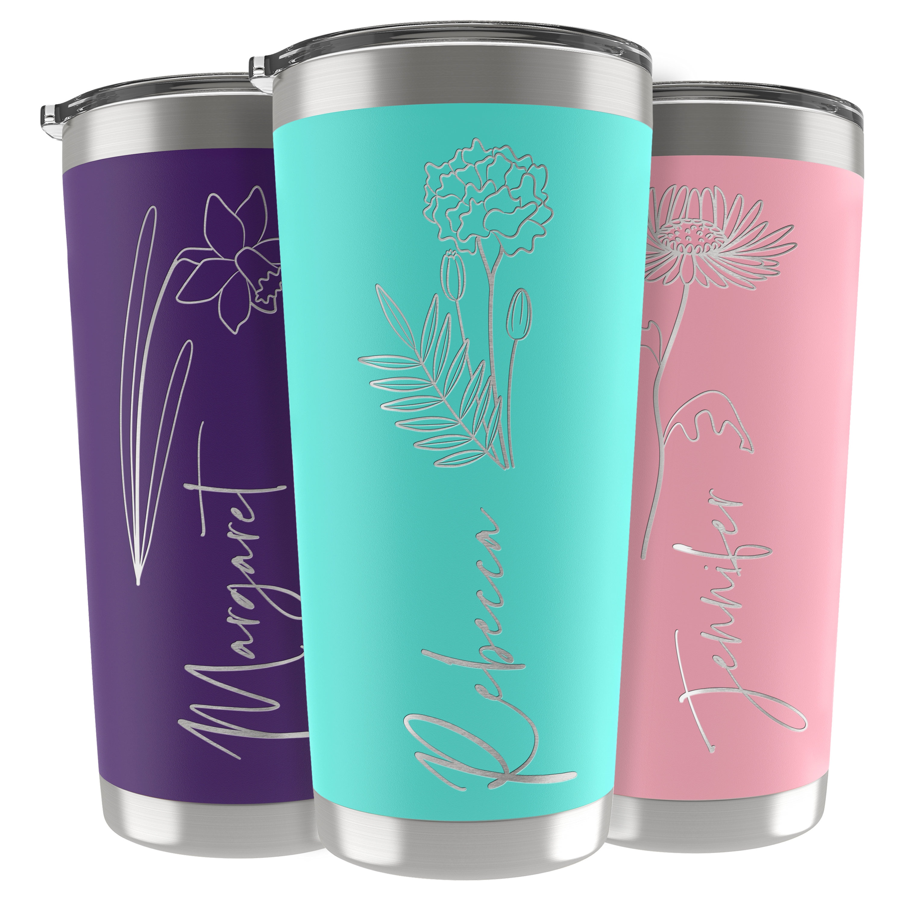 Birth Month Flower Personalized Tumbler